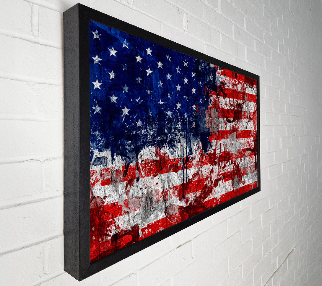  A Canvas Print of Usa American Flag Grunge Canvas Wall Art
