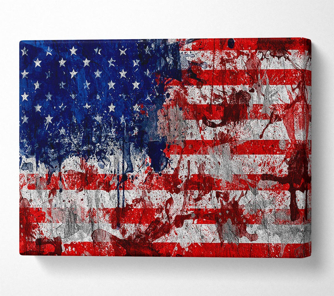  A Canvas Print of Usa American Flag Grunge Canvas Wall Art