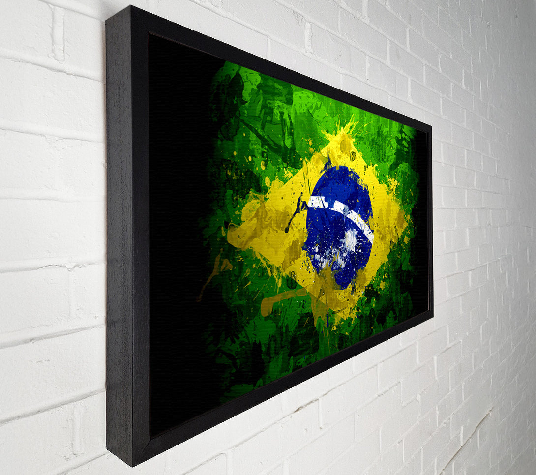  A Canvas Print of Brazilian Flag Grunge Canvas Art