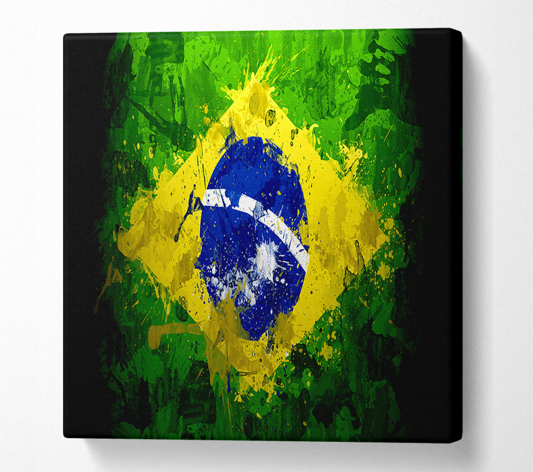 A Canvas Print of Brazilian Flag Grunge Canvas Art