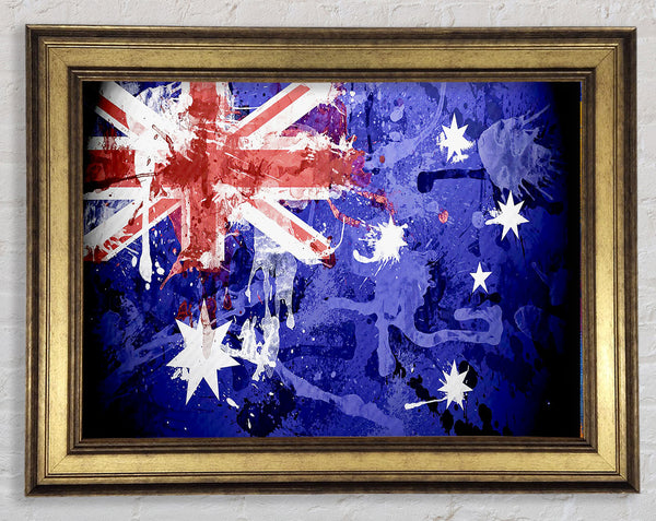 Australian Grunge National Flag Framed Print