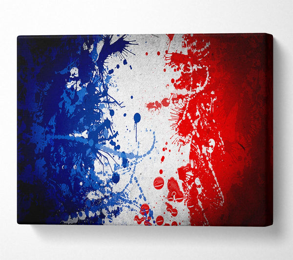  A Canvas Print of French Flag Grunge Canvas Art