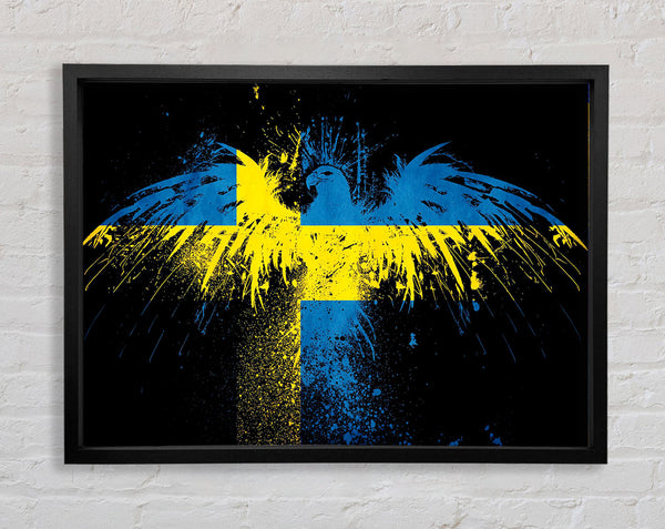 Swedish Flag Eagle Framed Print