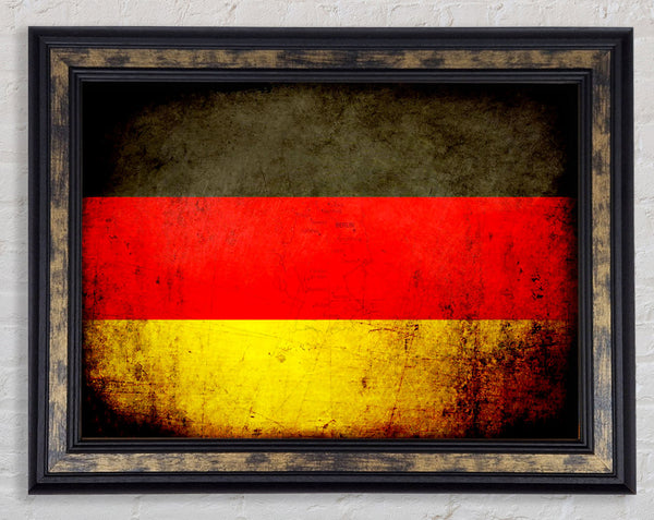 Germany Flag Grunge Framed Print