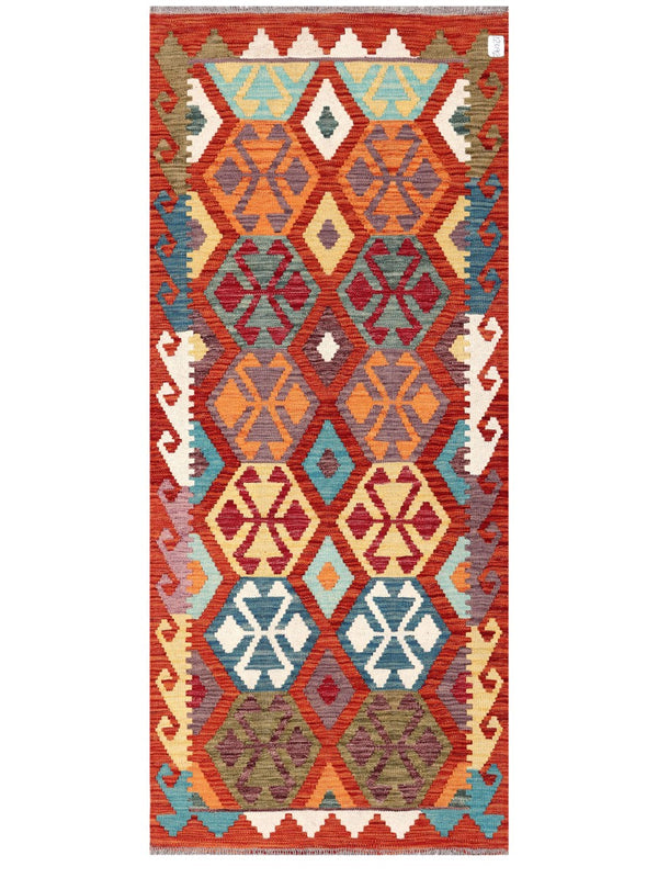 Maimana Afghanistan Kilim Rug - 196 x83 cm