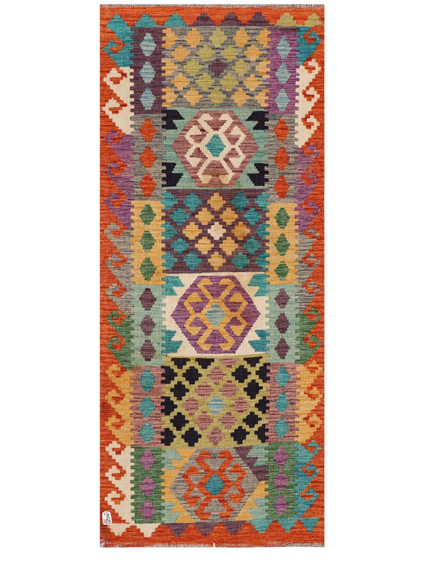 Maimana Afghanistan Kilim Rug - 197 x84 cm