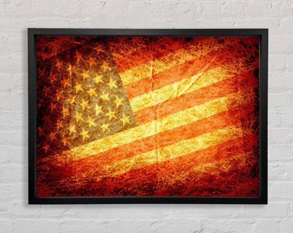 Stars And Stripes Grunge Framed Print