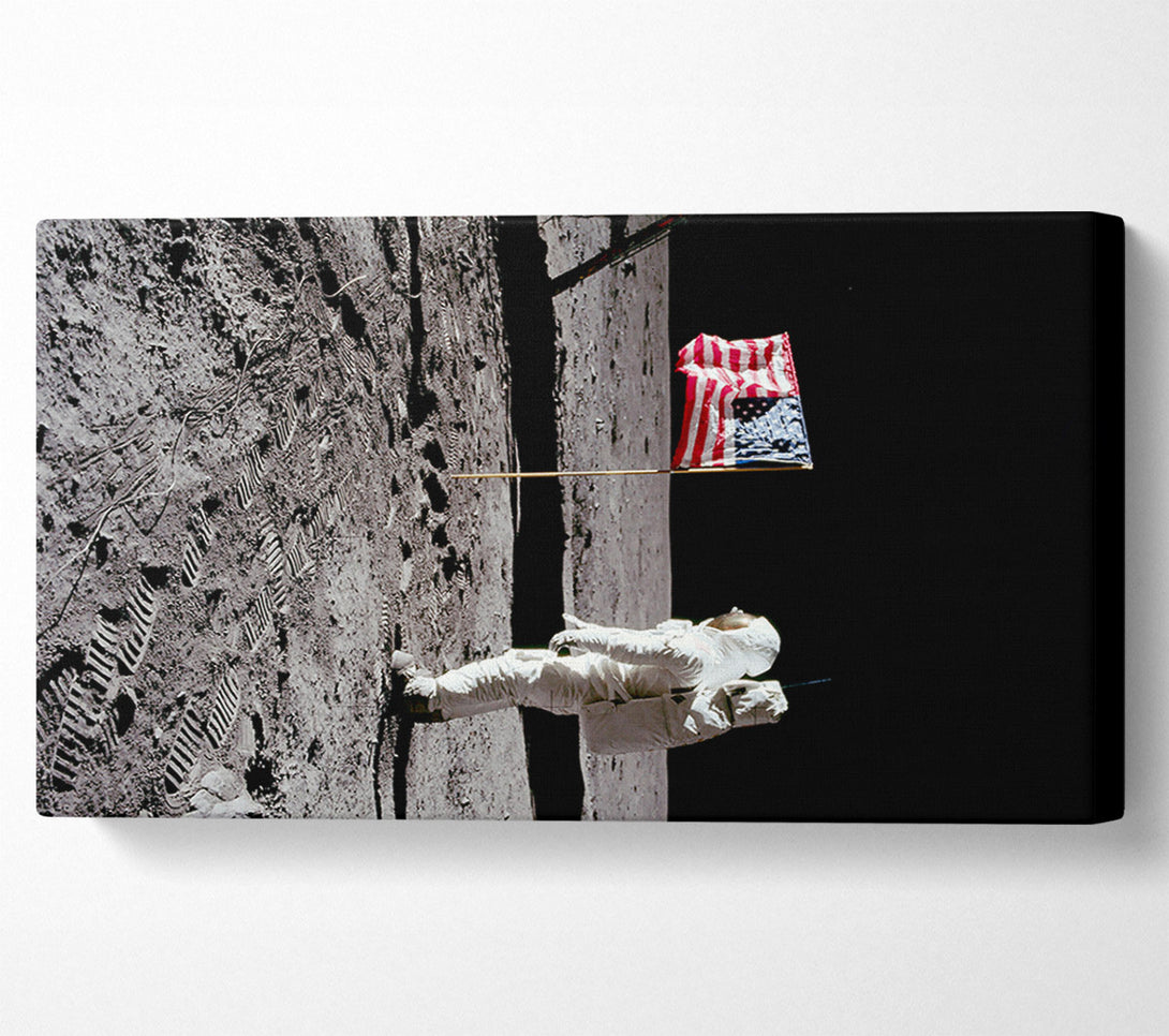  A Canvas Print of Buzz Salutes The American Flag Canvas Print