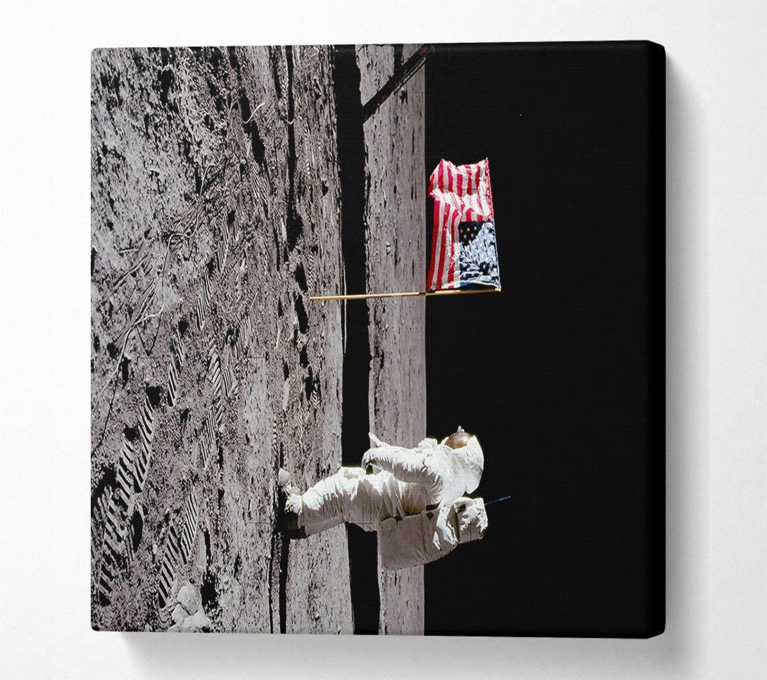  A Canvas Print of Buzz Salutes The American Flag Canvas Print