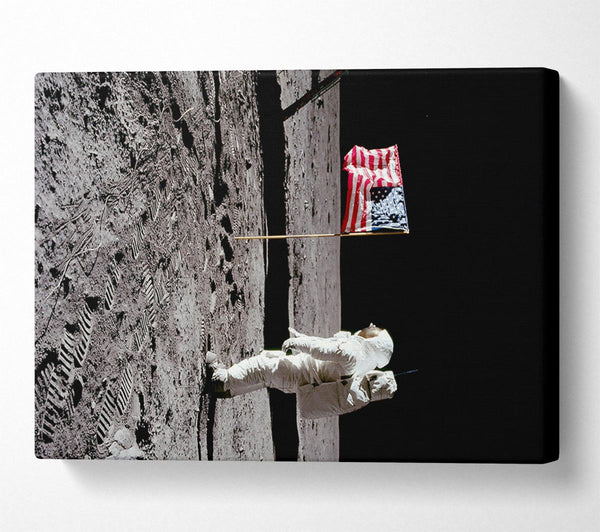  A Canvas Print of Buzz Salutes The American Flag Canvas Print
