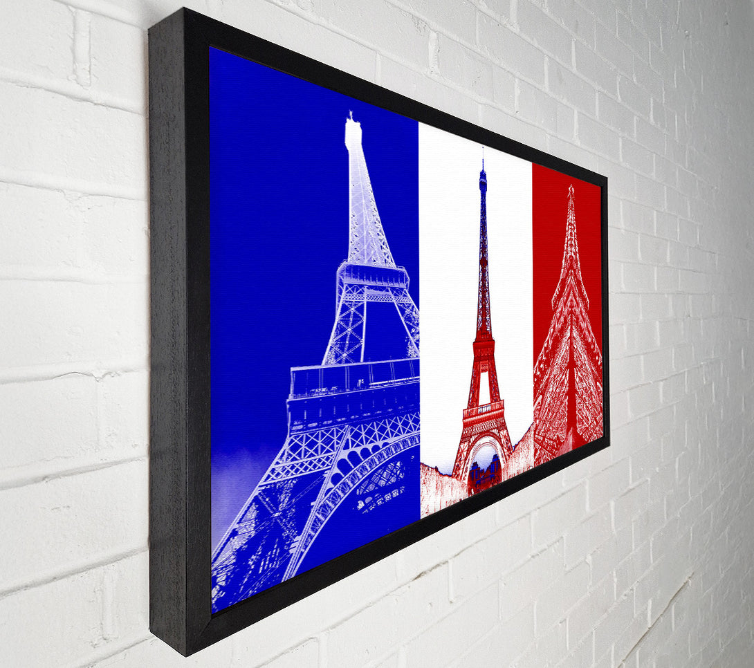  A Canvas Print of Eiffel Tower French Colours Canvas Wall Art