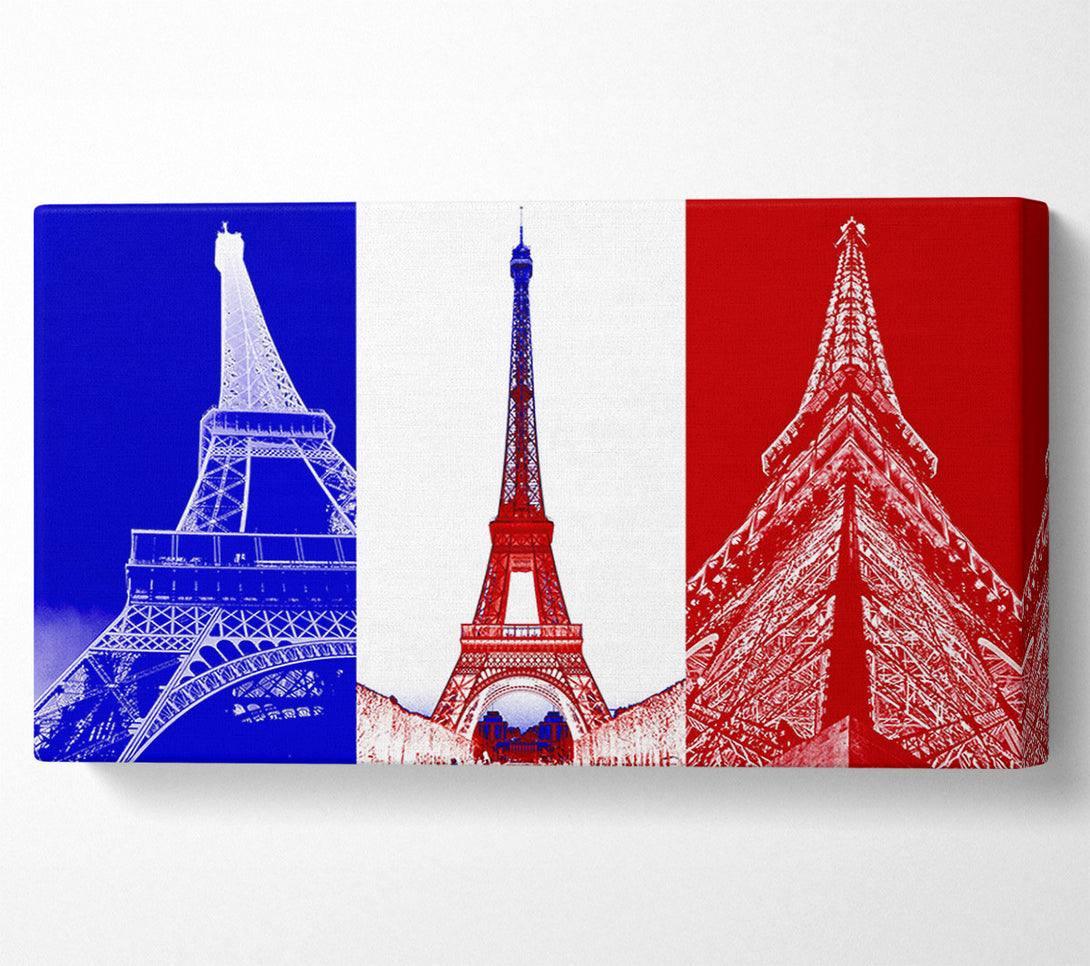  A Canvas Print of Eiffel Tower French Colours Canvas Wall Art