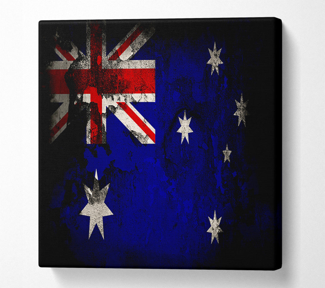  A Canvas Print of Australian Flag Grunge Canvas Art