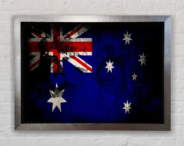Australian Flag Grunge Framed Print