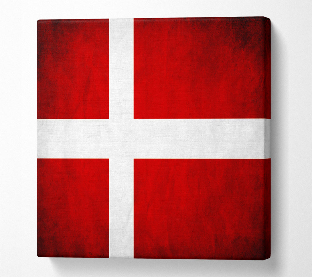  A Canvas Print of Denmark Flag Grunge Canvas Art