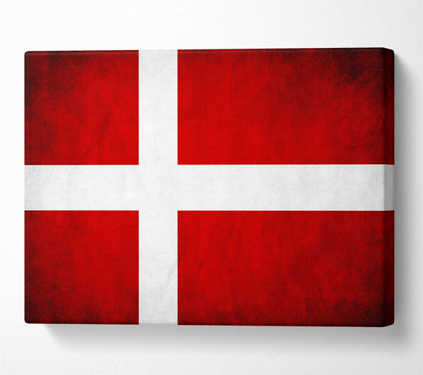  A Canvas Print of Denmark Flag Grunge Canvas Art