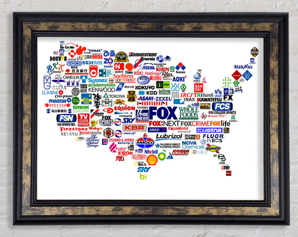 Usa Brands Framed Print