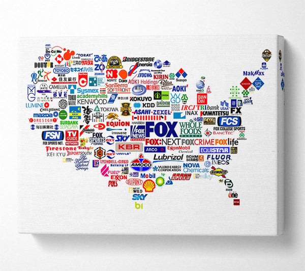  A Canvas Print of Usa Brands Canvas Wall Art