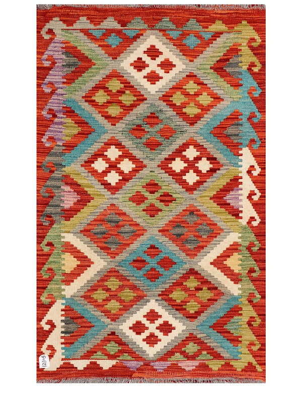 Maimana Afghanistan Kilim Rug - 134 x 84 cm