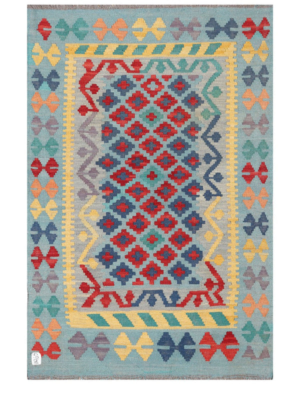 Maimana Afghanistan Kilim Rug - 143 x97 cm