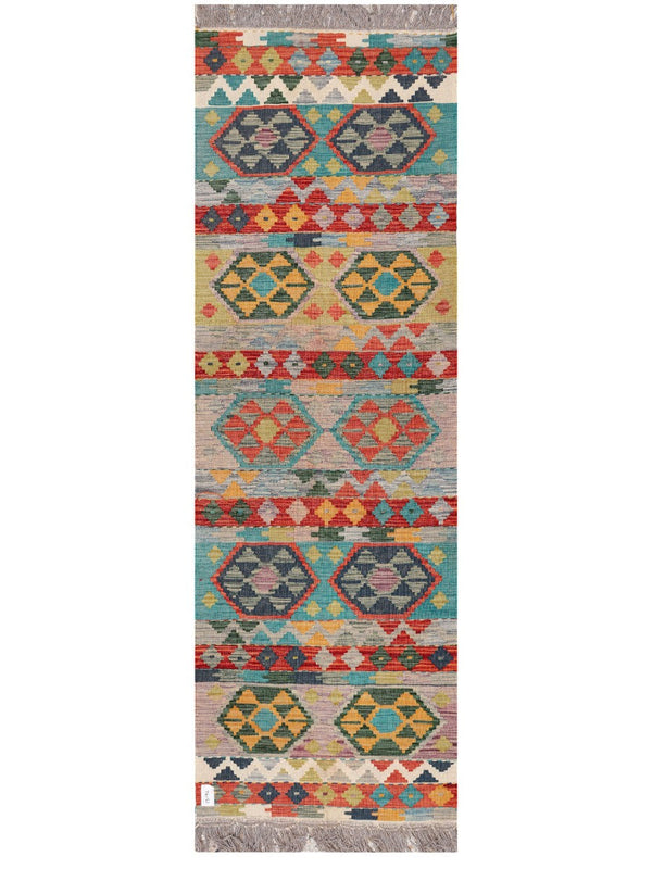 Maimana Afghanistan Kilim Rug - 245 x 76 cm