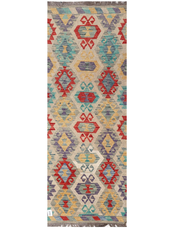 Maimana Afghanistan Kilim Rug - 196 x69 cm