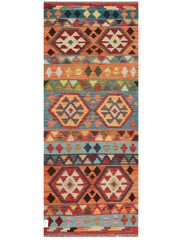 Maimana Afghanistan Kilim Rug - 201 x81 cm