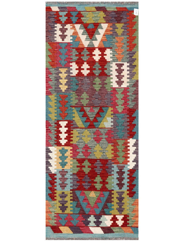 Maimana Afghanistan Kilim Rug - 202 x79 cm