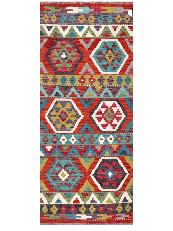 Maimana Afghanistan Kilim Rug - 196 x82 cm