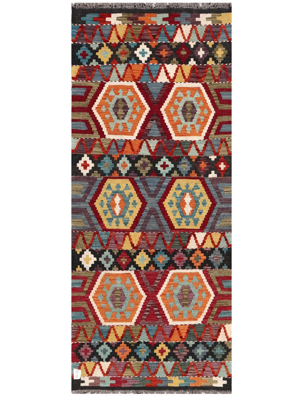 Maimana Afghanistan Kilim Rug - 195 x80 cm