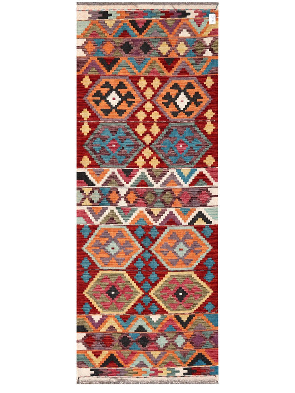 Maimana Afghanistan Kilim Rug - 212 x79 cm