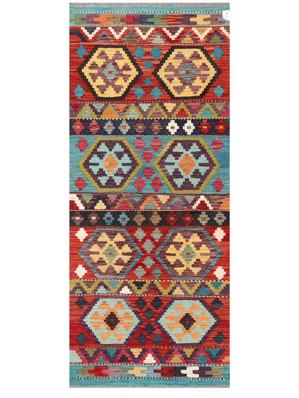 Maimana Afghanistan Kilim Rug - 197 x82 cm