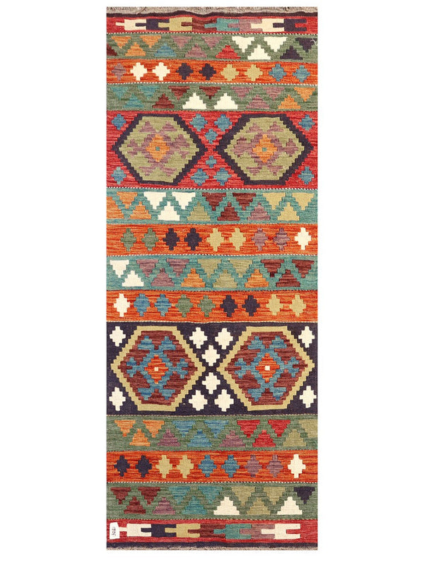 Maimana Afghanistan Kilim Rug - 197 x79 cm