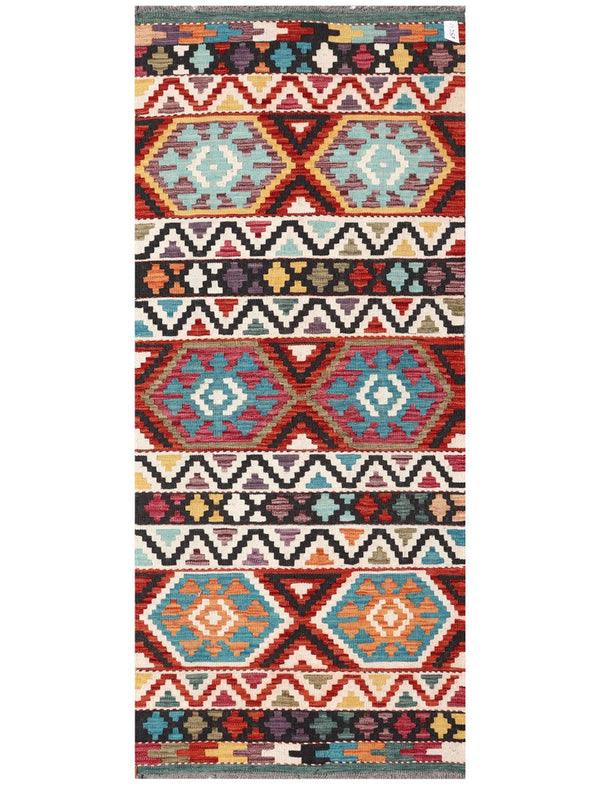 Maimana Afghanistan Kilim Rug - 194 x83 cm