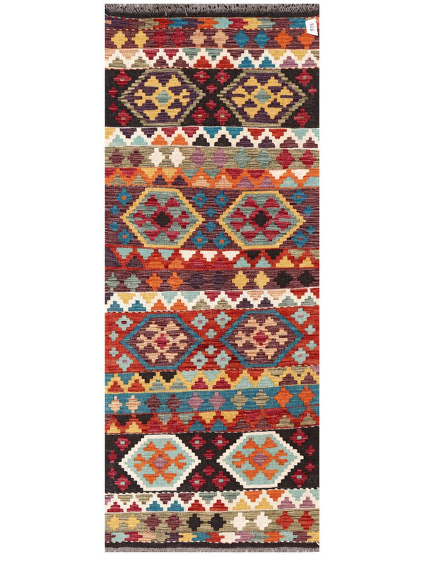 Maimana Afghanistan Kilim Rug - 194 x76 cm
