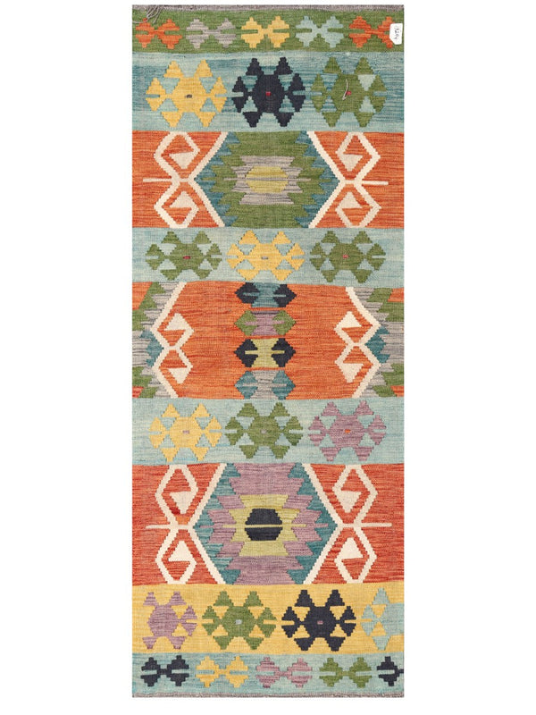 Maimana Afghanistan Kilim Rug - 201 x79 cm