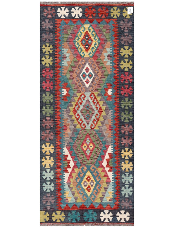 Maimana Afghanistan Kilim Rug - 194 x81 cm