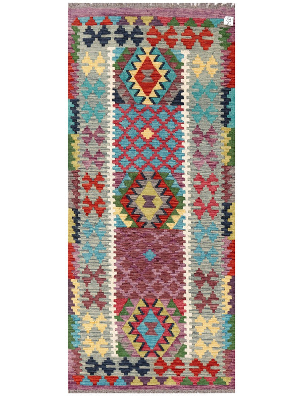 Maimana Afghanistan Kilim Rug - 194 x83 cm