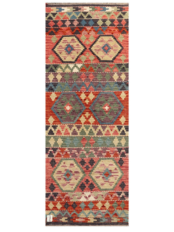 Maimana Afghanistan Kilim Rug - 208 x80 cm