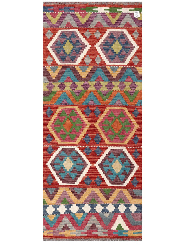 Maimana Afghanistan Kilim Rug - 196 x81 cm