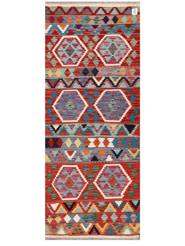 Maimana Afghanistan Kilim Rug - 209 x83 cm