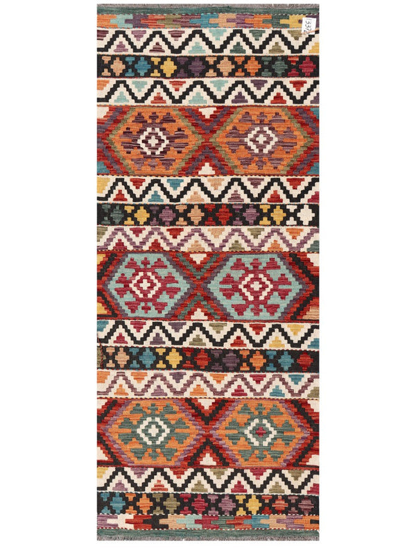 Maimana Afghanistan Kilim Rug - 193 x80 cm