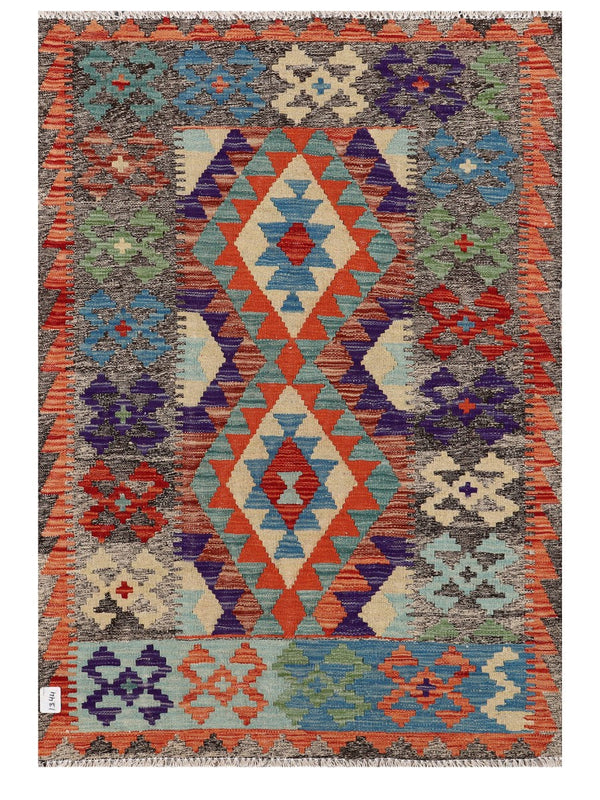 Maimana Afghanistan Kilim Rug - 137 x95 cm