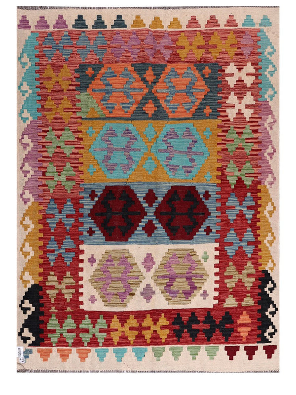 Maimana Afghanistan Kilim Rug - 192 x142 cm