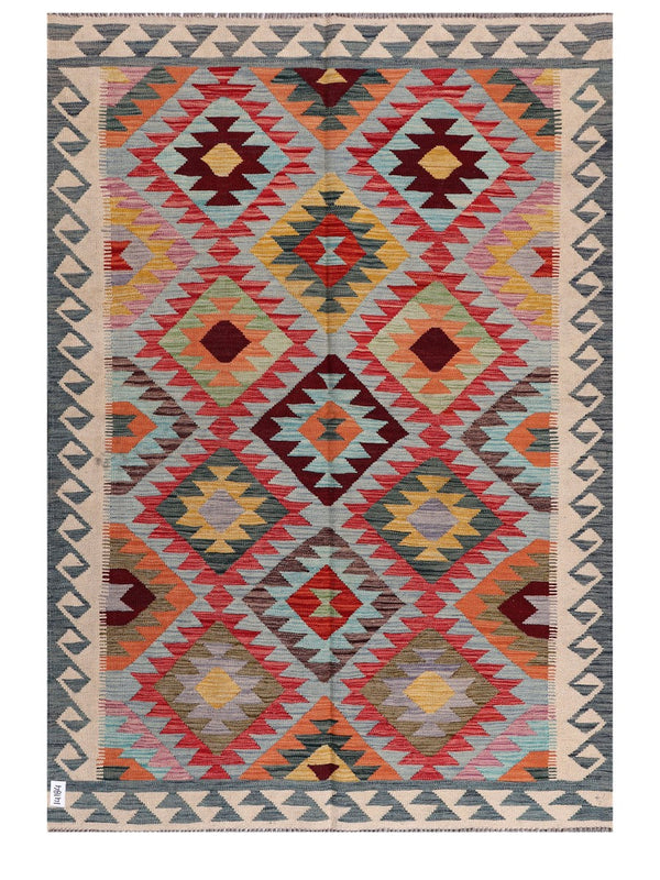 Maimana Afghanistan Kilim Rug - 201 x143 cm