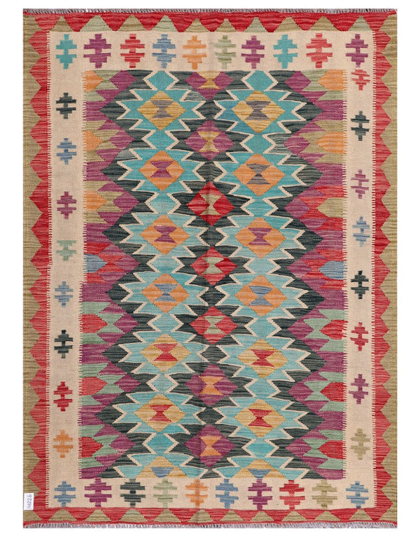 Maimana Afghanistan Kilim Rug - 193 x144 cm