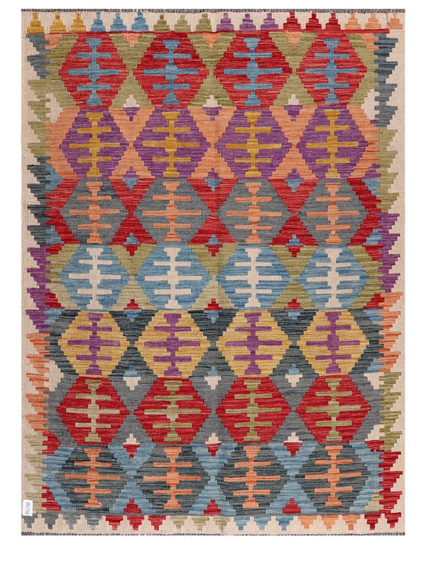Maimana Afghanistan Kilim Rug - 198 x148 cm