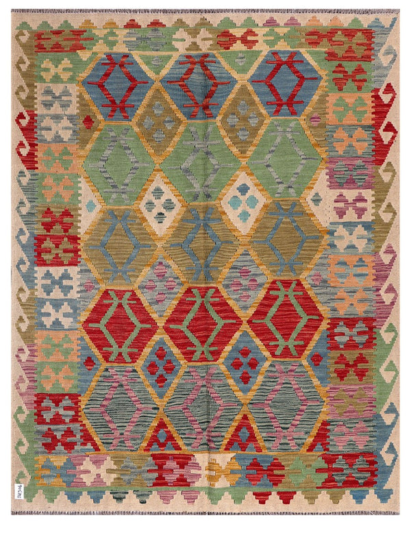 Maimana Afghanistan Kilim Rug - 198 x156 cm