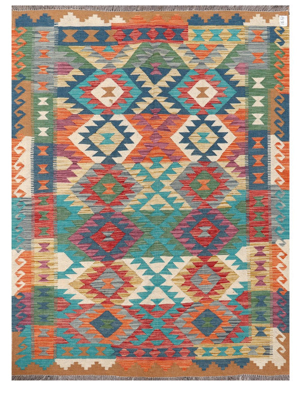 Maimana Afghanistan Kilim Rug - 198 x147 cm
