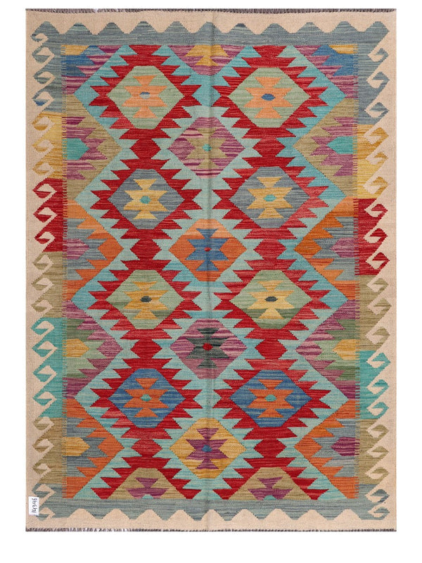 Maimana Afghanistan Kilim Rug - 197 x144 cm